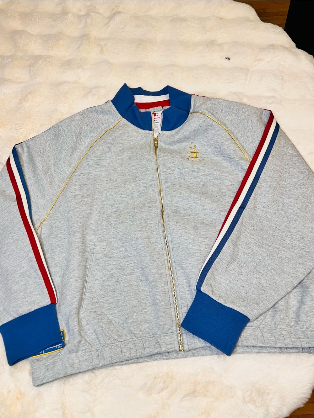 Vivienne Westwood Grey Track Jacket with Blue and Red Trim